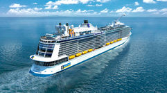 A rendering of the Quantum of the Seas, Royal Caribbean International's ship that will debut in fall 2014. It's slightly larger than the Freedom class ships. Royal CEO Adam Goldstein said that with Quantum, designers started with only a blank sheet of paper and the instructions to develop the ships "farther in the direction we've been going throughout our history."